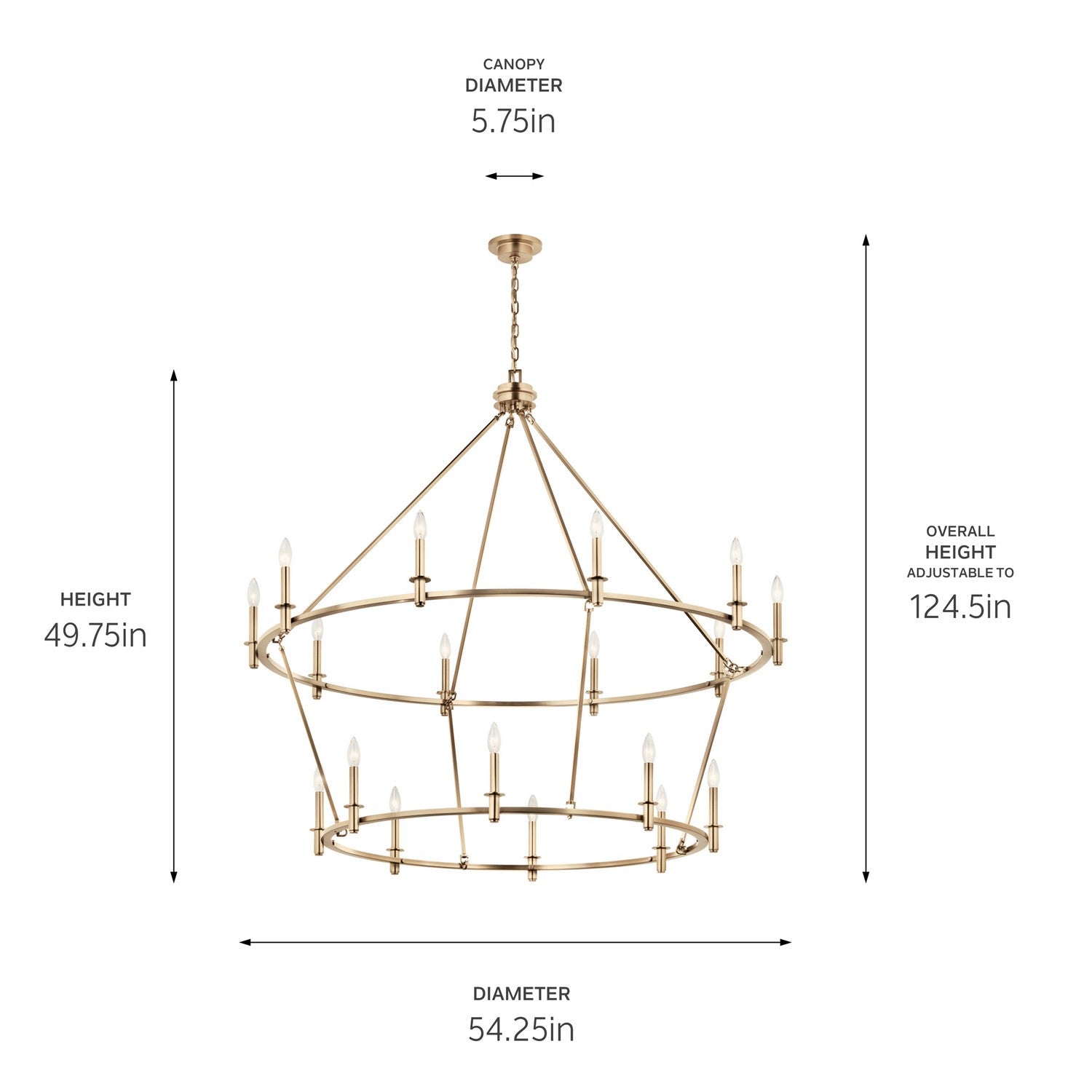 Kichler - 52708CPZ - 18 Light Chandelier - Carrick - Champagne Bronze