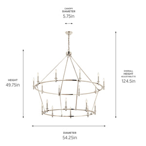 Kichler - 52708PN - 18 Light Chandelier - Carrick - Polished Nickel