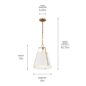 Kichler - 52710WH - One Light Pendant - Etcher - White