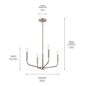 Kichler - 52716NI - Four Light Chandelier/Semi Flush Mount - Madden - Brushed Nickel