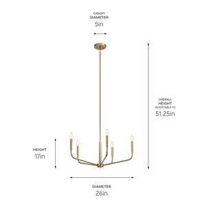 Kichler - 52717CPZ - Five Light Chandelier - Madden - Champagne Bronze