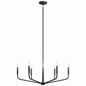 Kichler - 52718BK - Six Light Chandelier - Madden - Black