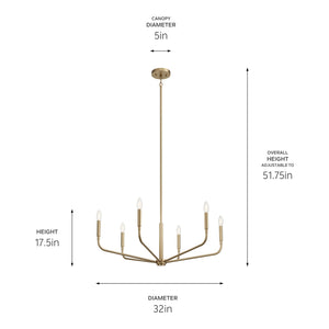 Kichler - 52718CPZ - Six Light Chandelier - Madden - Champagne Bronze