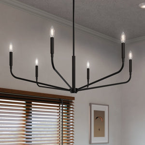 Kichler - 52719BK - Six Light Chandelier - Madden - Black
