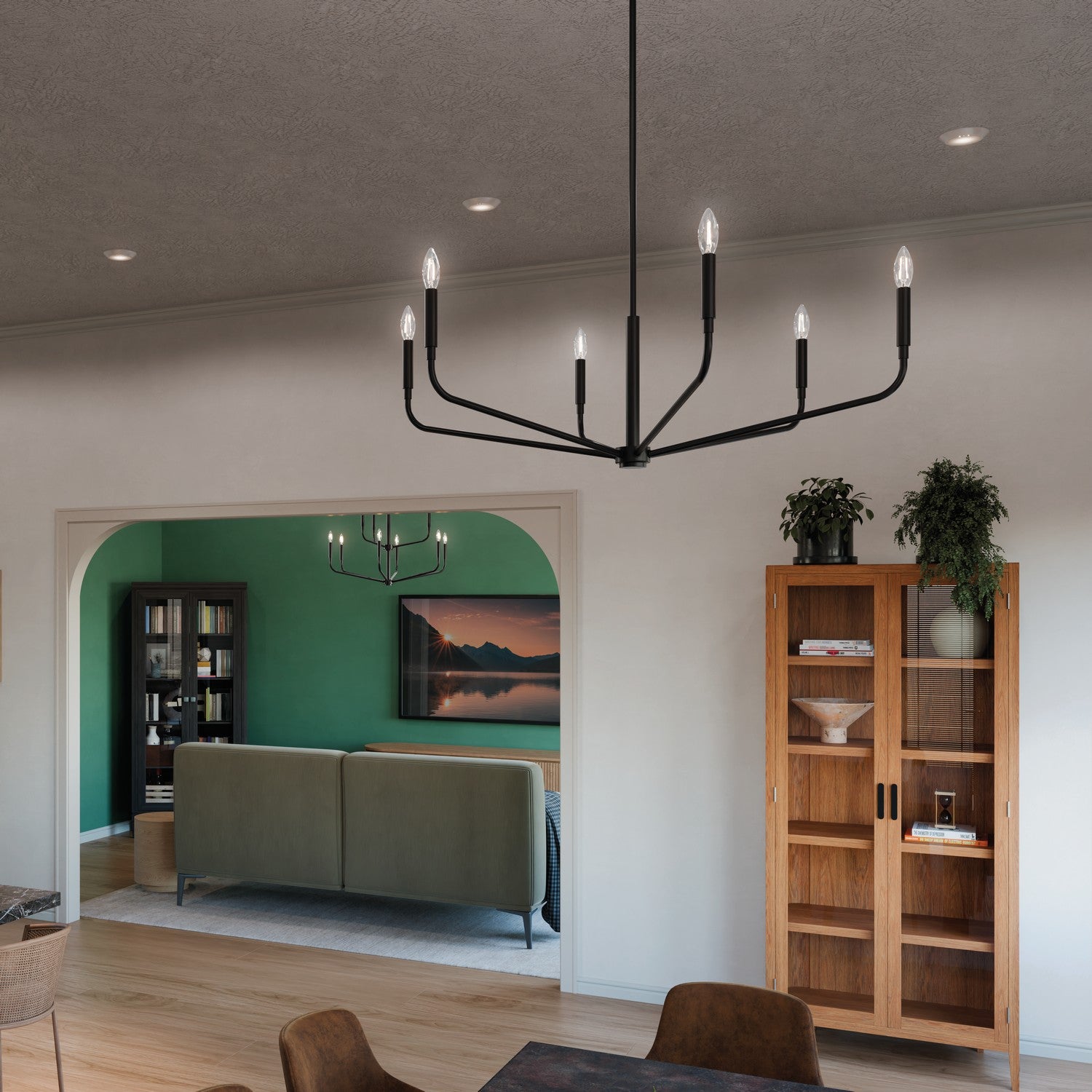 Kichler - 52719BK - Six Light Chandelier - Madden - Black