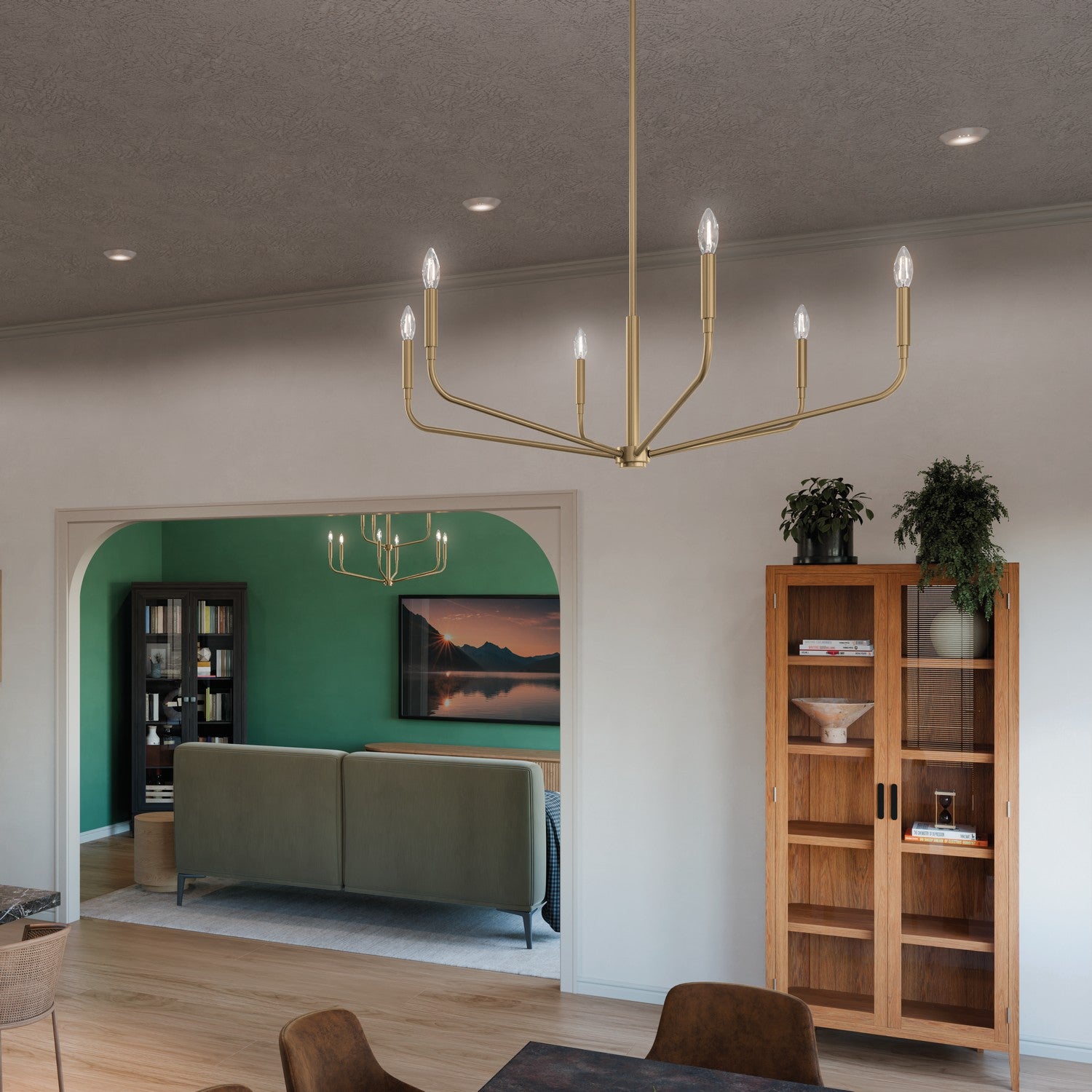 Kichler - 52719CPZ - Six Light Chandelier - Madden - Champagne Bronze