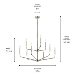 Kichler - 52720NI - Nine Light Chandelier - Madden - Brushed Nickel