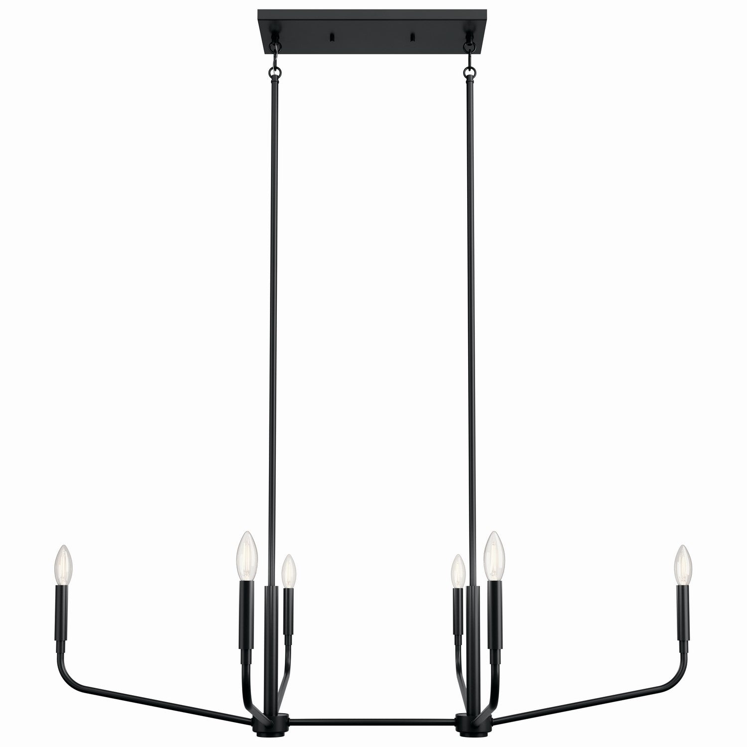 Kichler - 52721BK - Six Light Linear Chandelier - Madden - Black