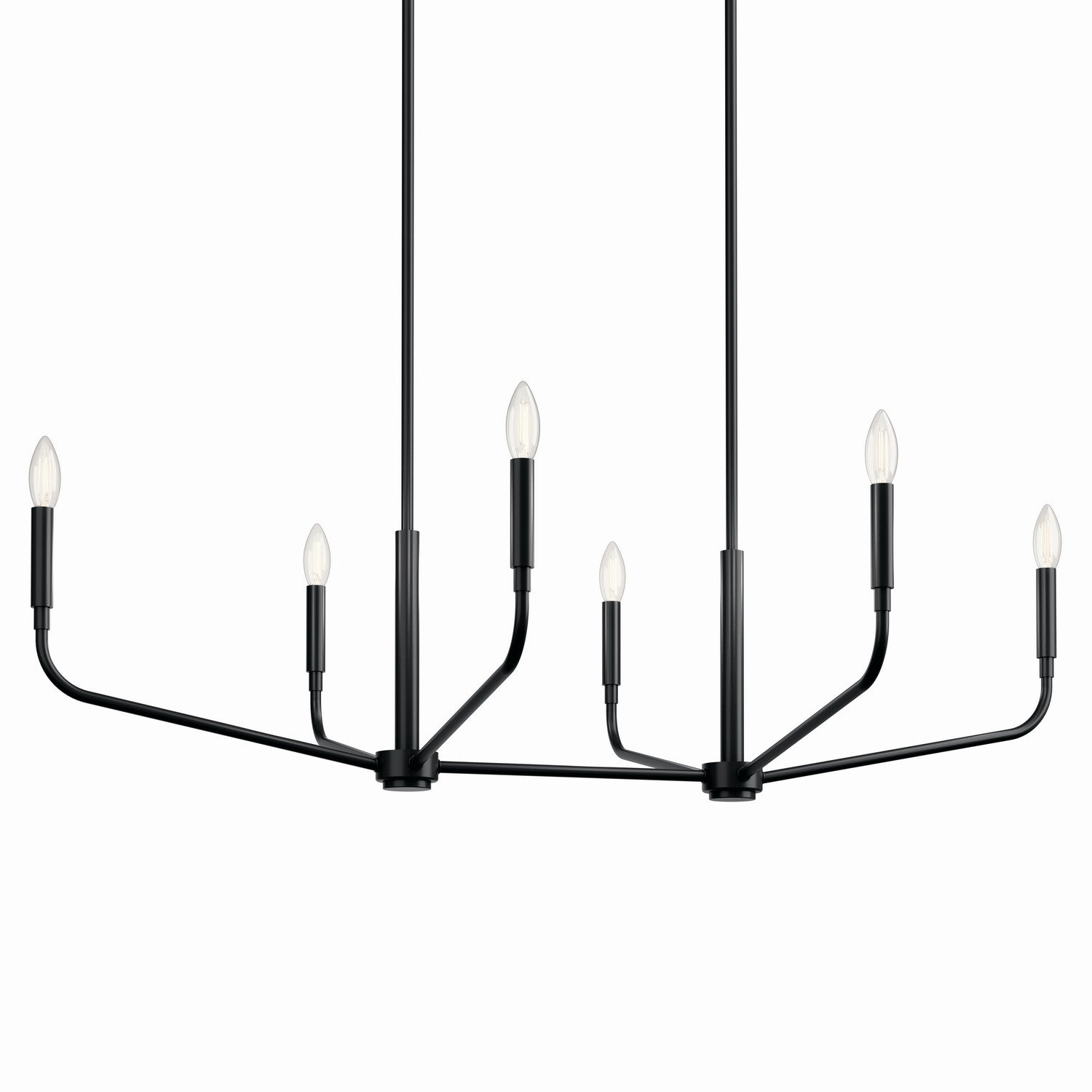 Kichler - 52721BK - Six Light Linear Chandelier - Madden - Black