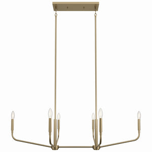 Kichler - 52721CPZ - Six Light Linear Chandelier - Madden - Champagne Bronze