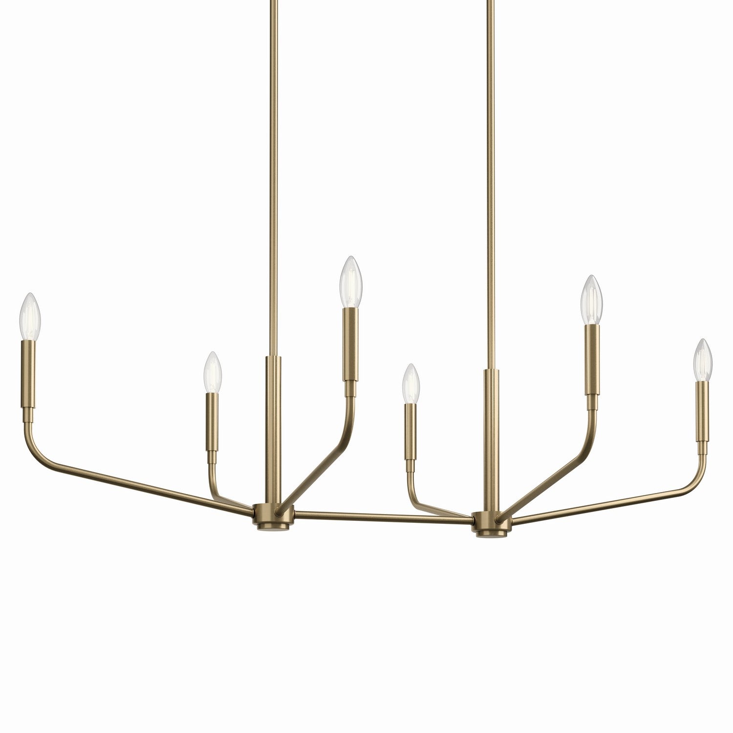 Kichler - 52721CPZ - Six Light Linear Chandelier - Madden - Champagne Bronze