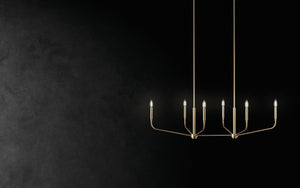 Kichler - 52721CPZ - Six Light Linear Chandelier - Madden - Champagne Bronze