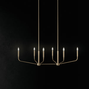 Kichler - 52721CPZ - Six Light Linear Chandelier - Madden - Champagne Bronze