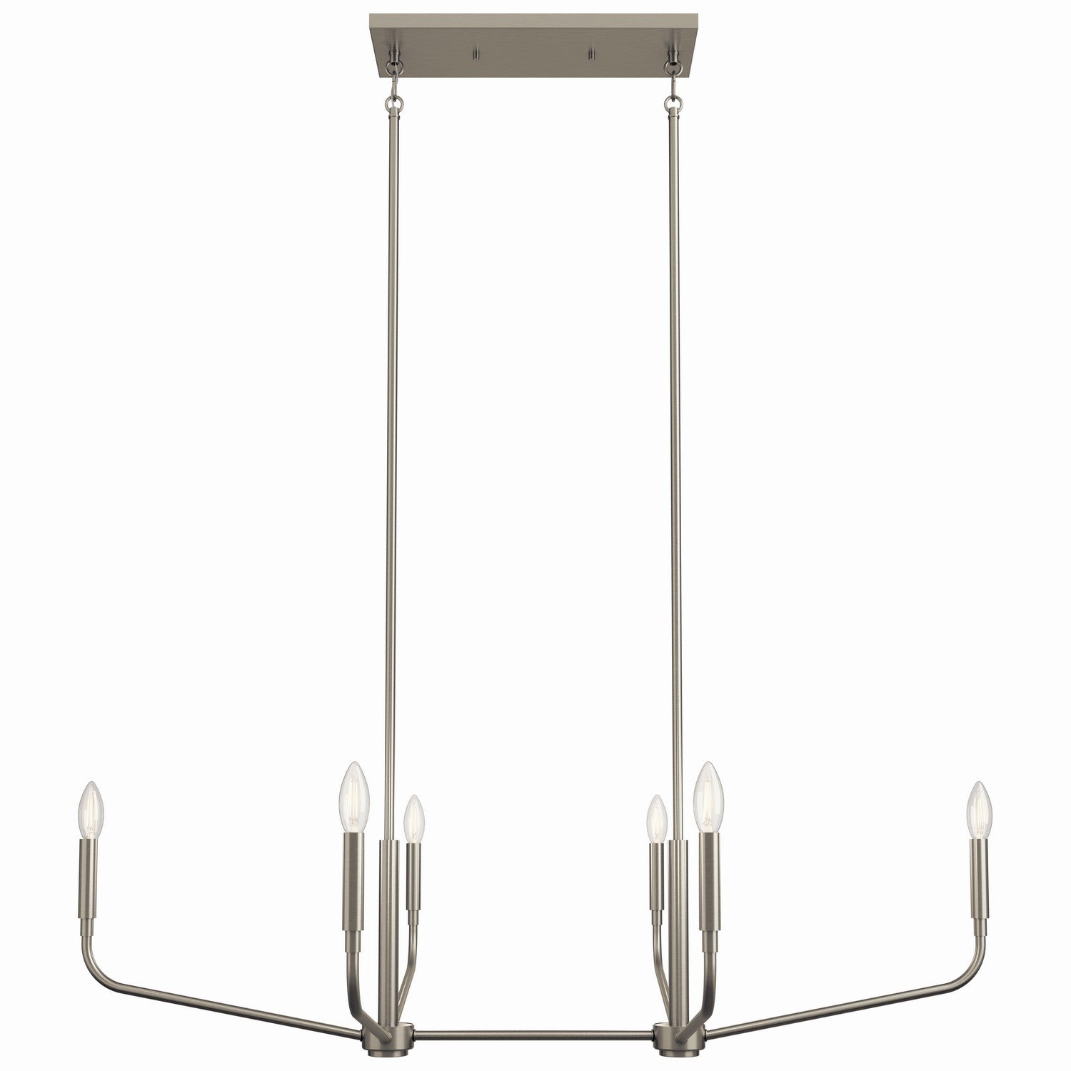 Kichler - 52721NI - Six Light Linear Chandelier - Madden - Brushed Nickel