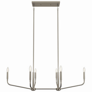 Kichler - 52721NI - Six Light Linear Chandelier - Madden - Brushed Nickel