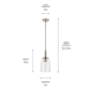 Kichler - 52725NI - One Light Mini Pendant - Madden - Brushed Nickel