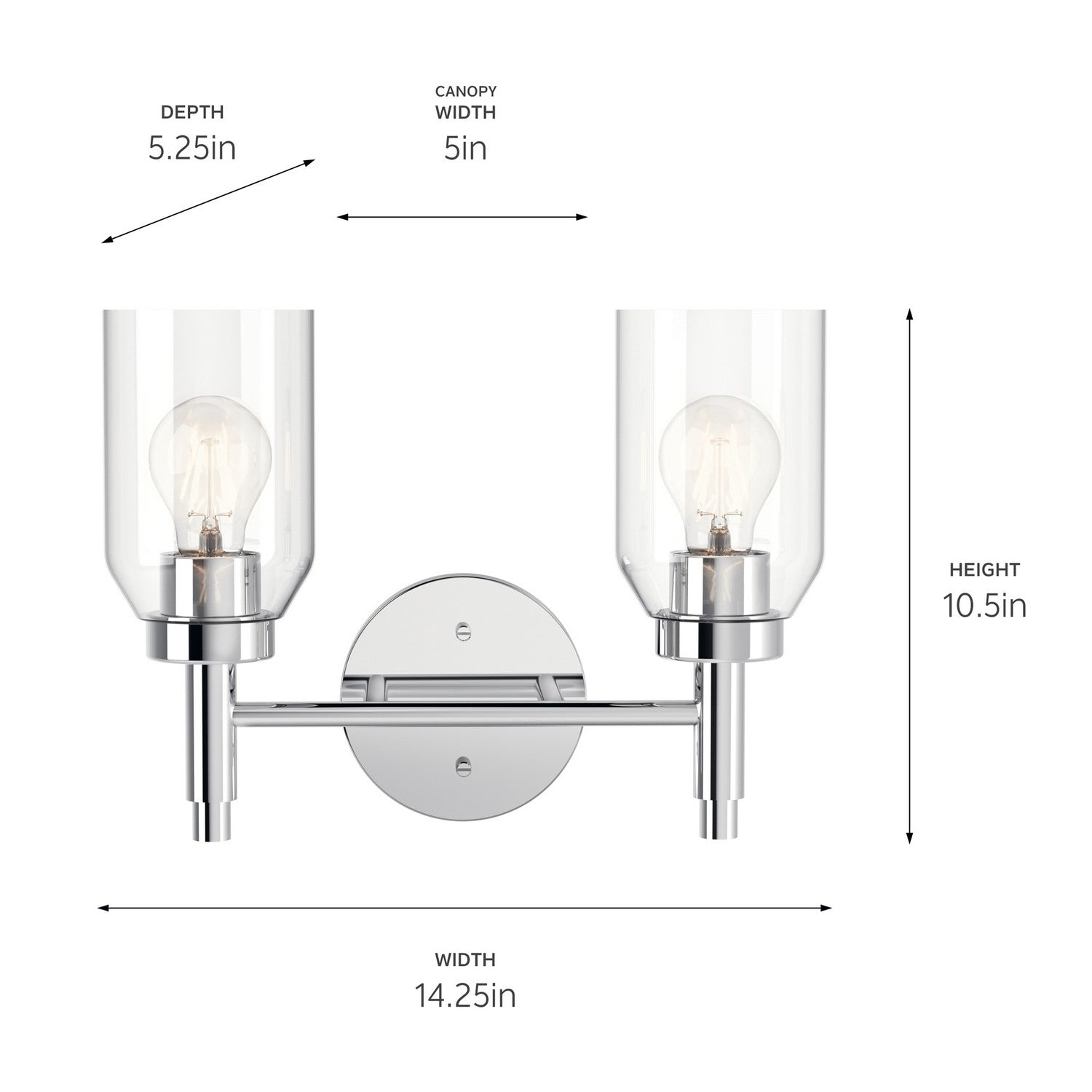 Kichler - 55184CH - Two Light Vanity - Madden - Chrome