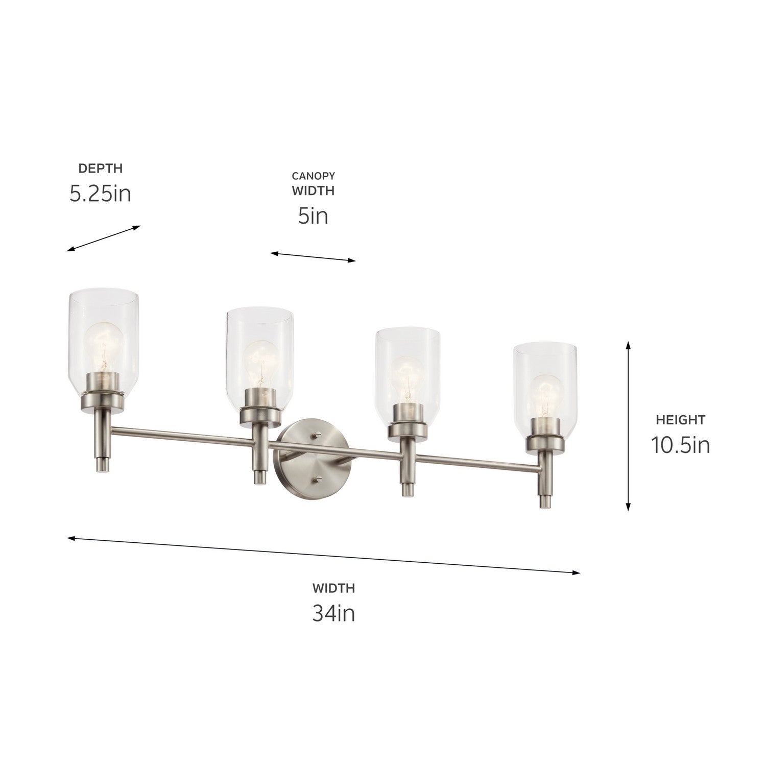 Kichler - 55186NI - Four Light Vanity - Madden - Brushed Nickel