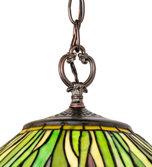 Meyda Tiffany - 248353 - One Light Pendant - Tiffany Daffodil - Mahogany Bronze