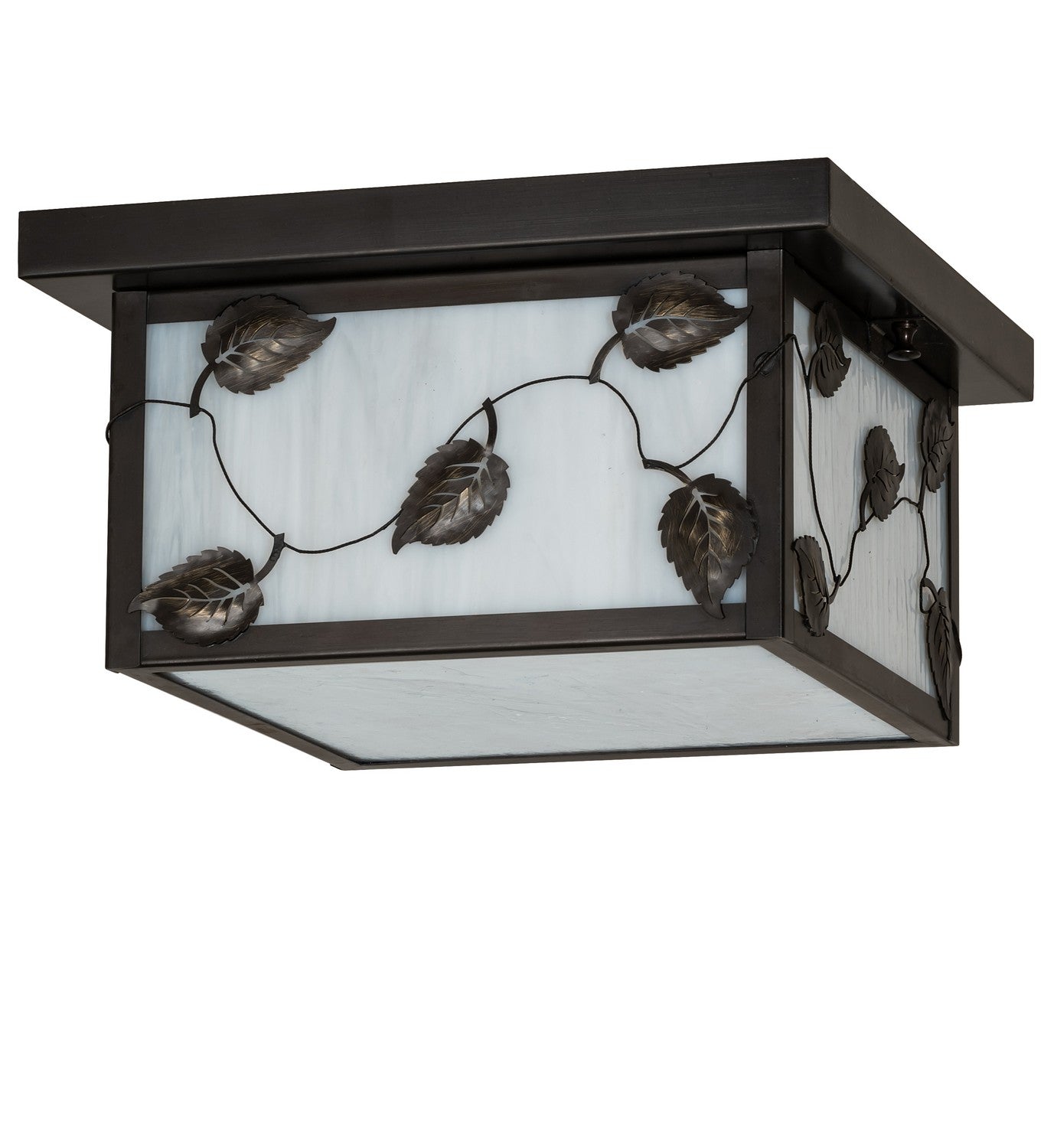 Meyda Tiffany - 269546 - Two Light Flushmount - Hyde Park - Craftsman Brown