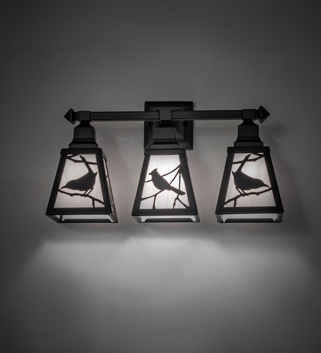 Meyda Tiffany - 270880 - Three Light Vanity - Song Bird - Solar Black