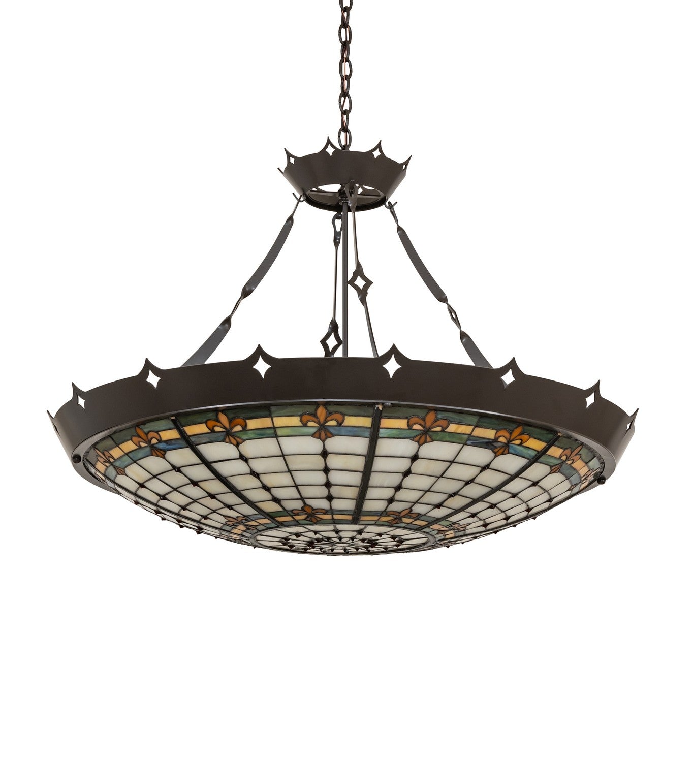 Meyda Tiffany - 271680 - 12 Light Pendant - Fleur-De-Lite - Timeless Bronze