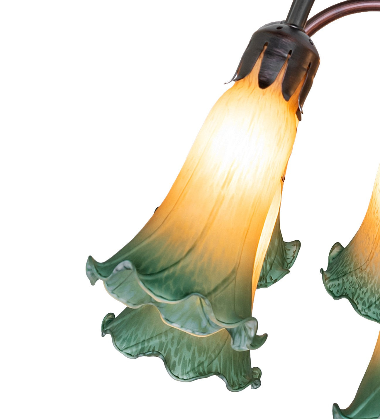 Meyda Tiffany - 273100 - 12 Light Table Lamp - Amber/Green Tiffany Pond Lily - Mahogany Bronze