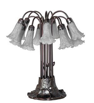 Meyda Tiffany - 273415 - 12 Light Table Lamp - Gray Tiffany Pond Lily - Mahogany Bronze