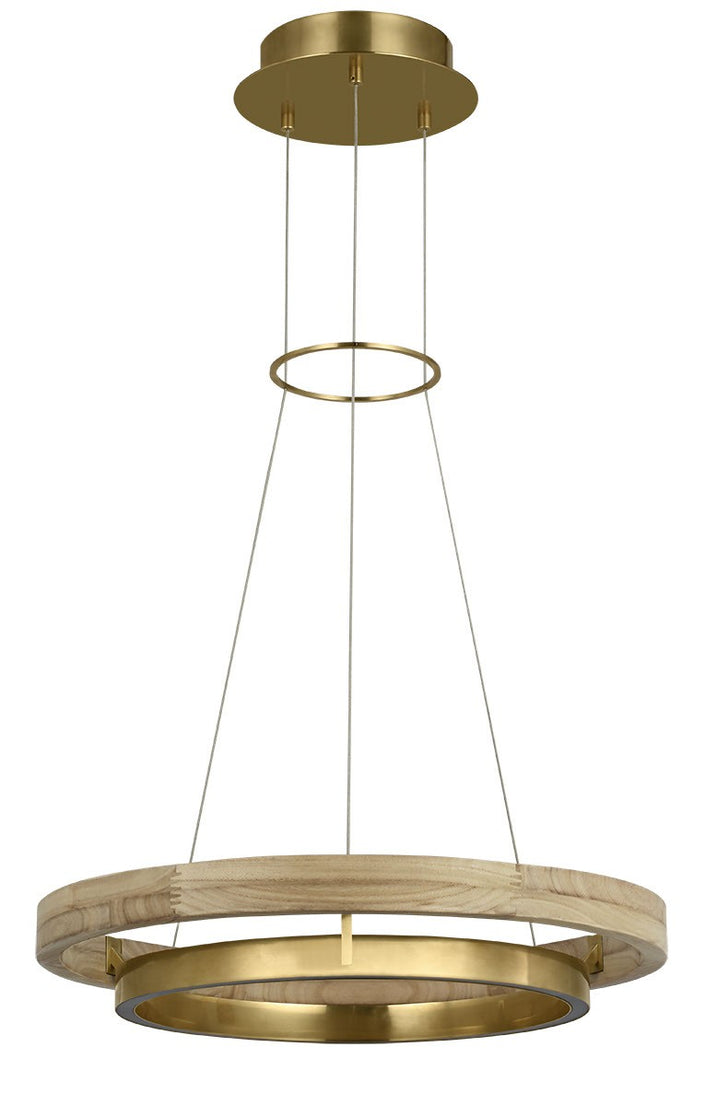 Visual Comfort Modern - 700GRC24HABNO-LED930 - LED Chandelier - Grace - Hand Rubbed Antique Brass/Natural Oak