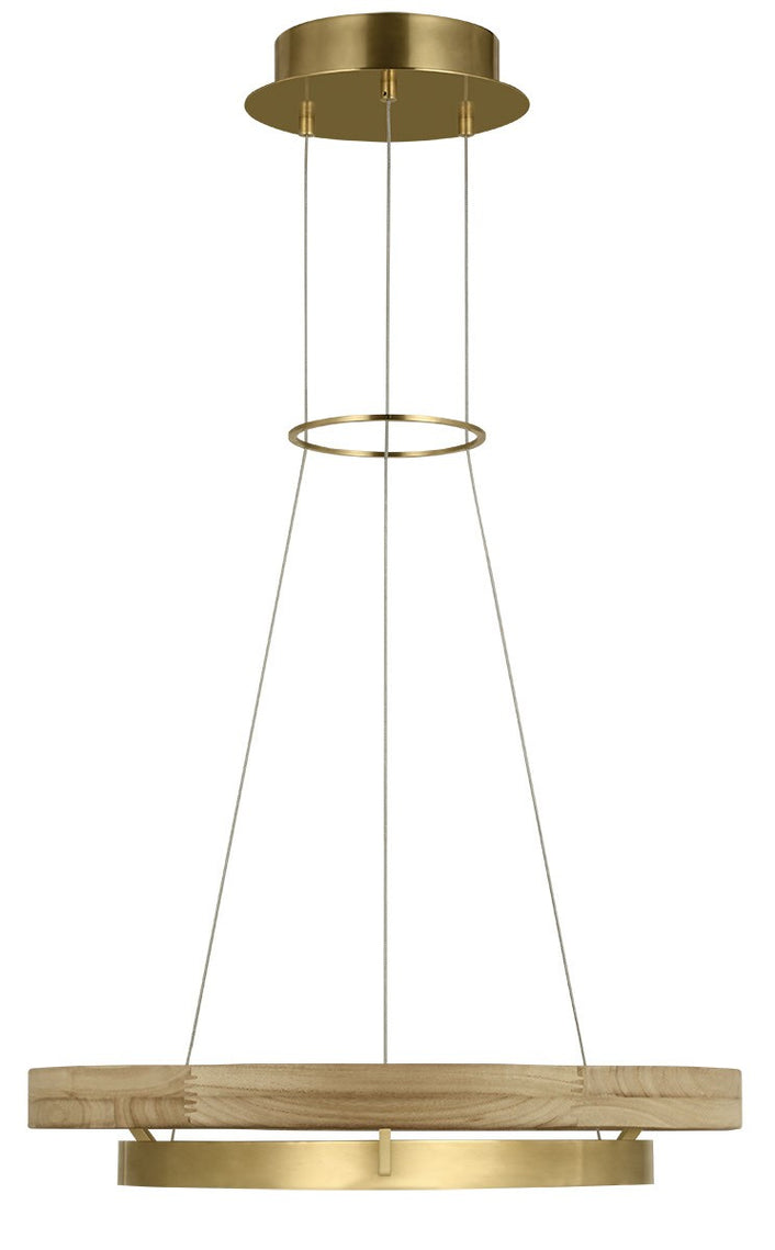 Visual Comfort Modern - 700GRC24HABNO-LED930 - LED Chandelier - Grace - Hand Rubbed Antique Brass/Natural Oak