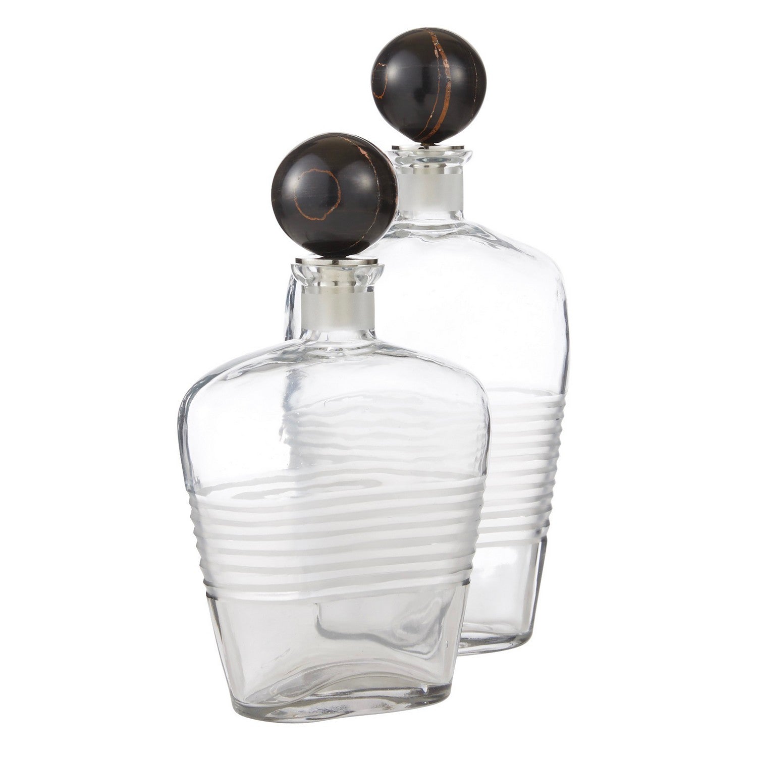 Arteriors - ARI14 - Decanters, Set of 2 - Eaves - Clear/Bengal