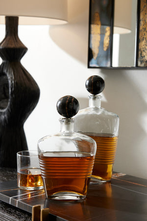 Arteriors - ARI14 - Decanters, Set of 2 - Eaves - Clear/Bengal