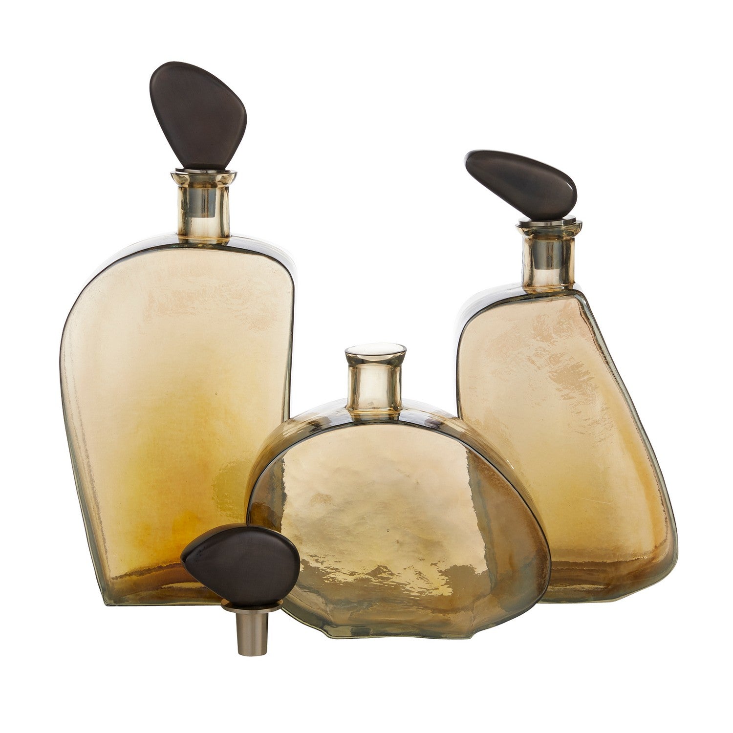 Arteriors - ARI15 - Decanters, Set of 3 - Calhoun - Smoke Luster/Bronze