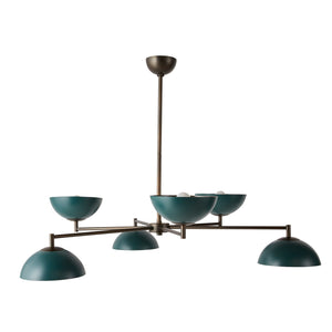 Arteriors - DLC23 - Six Light Chandelier - Evansville - Aegean/English Bronze