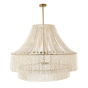 Arteriors - DLS10 - Eight Light Chandelier - Hannie - White/Antique Brass