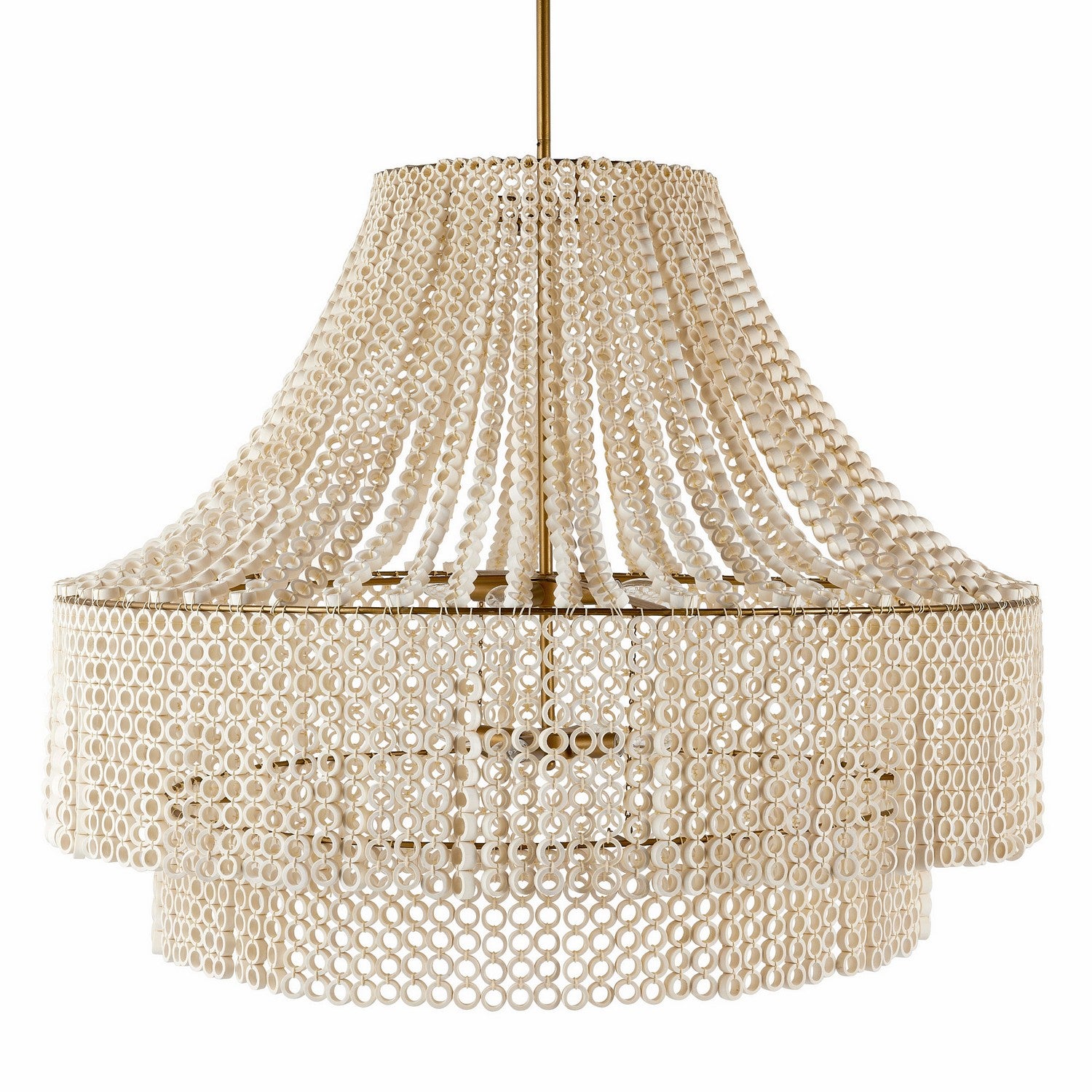 Arteriors - DLS10 - Eight Light Chandelier - Hannie - White/Antique Brass