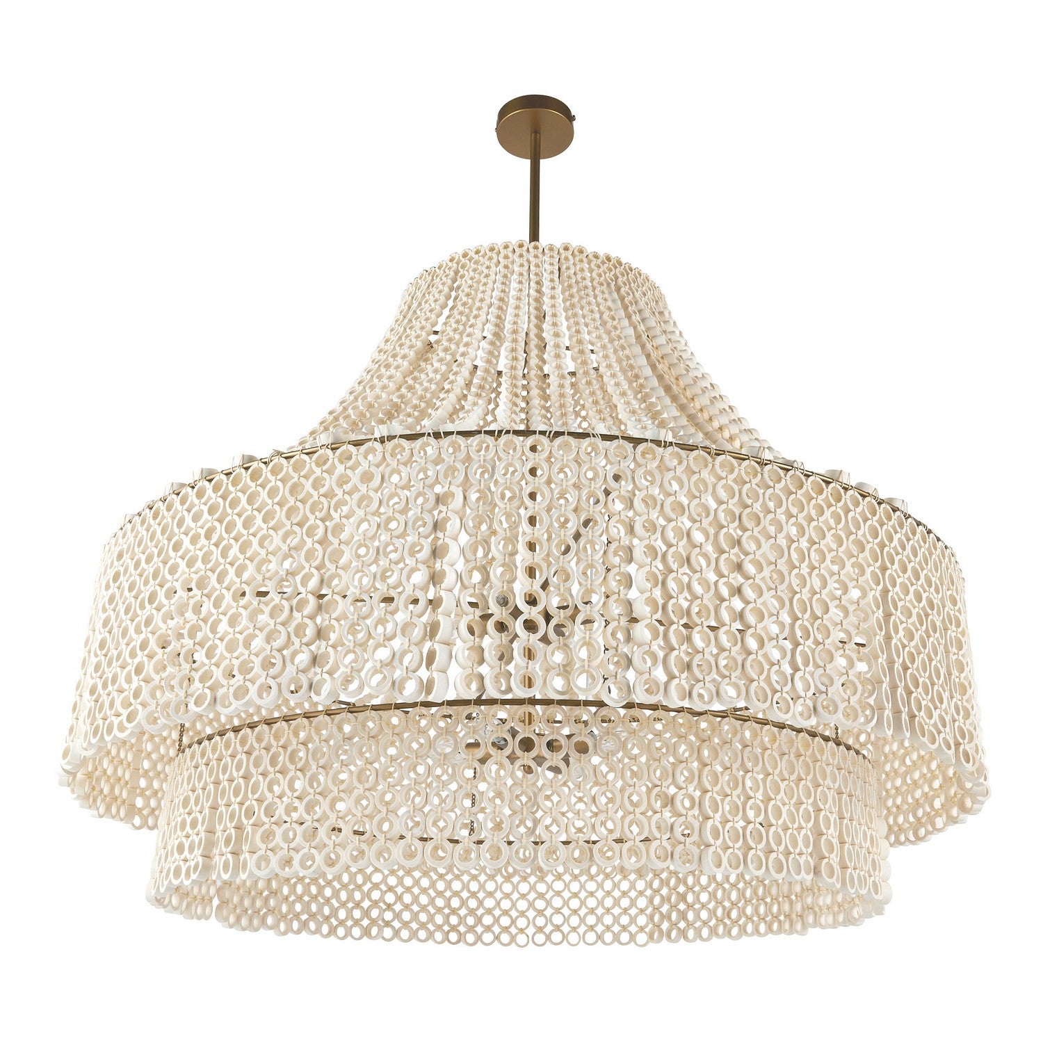 Arteriors - DLS10 - Eight Light Chandelier - Hannie - White/Antique Brass