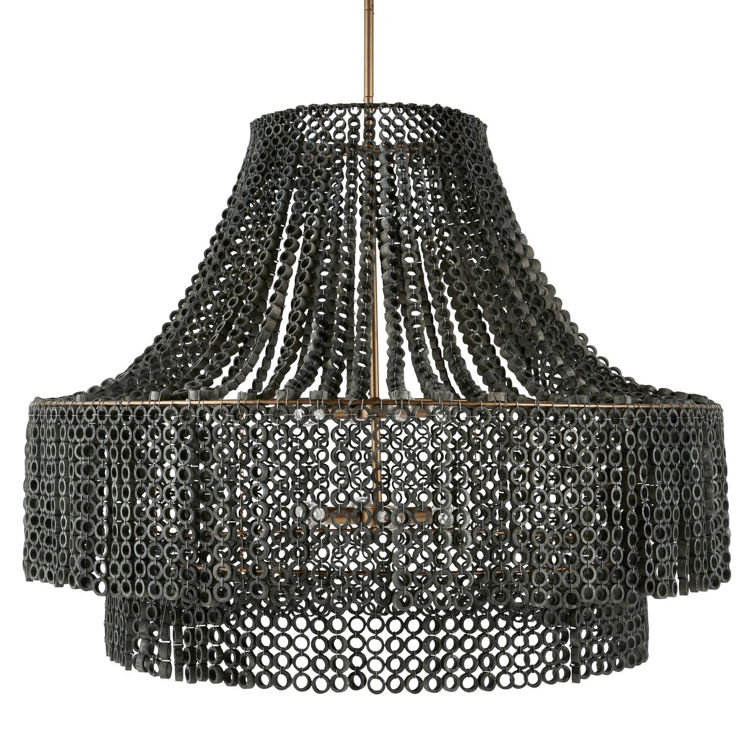 Arteriors - DLS11 - Eight Light Chandelier - Hannie - Gray Wash/Antique Brass