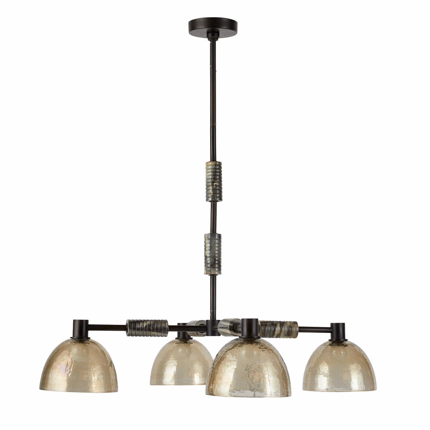 Arteriors - DMI13 - Four Light Chandelier - Eli - Blackened Iron/Smoke/Black