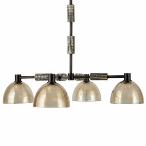 Arteriors - DMI13 - Four Light Chandelier - Eli - Blackened Iron/Smoke/Black