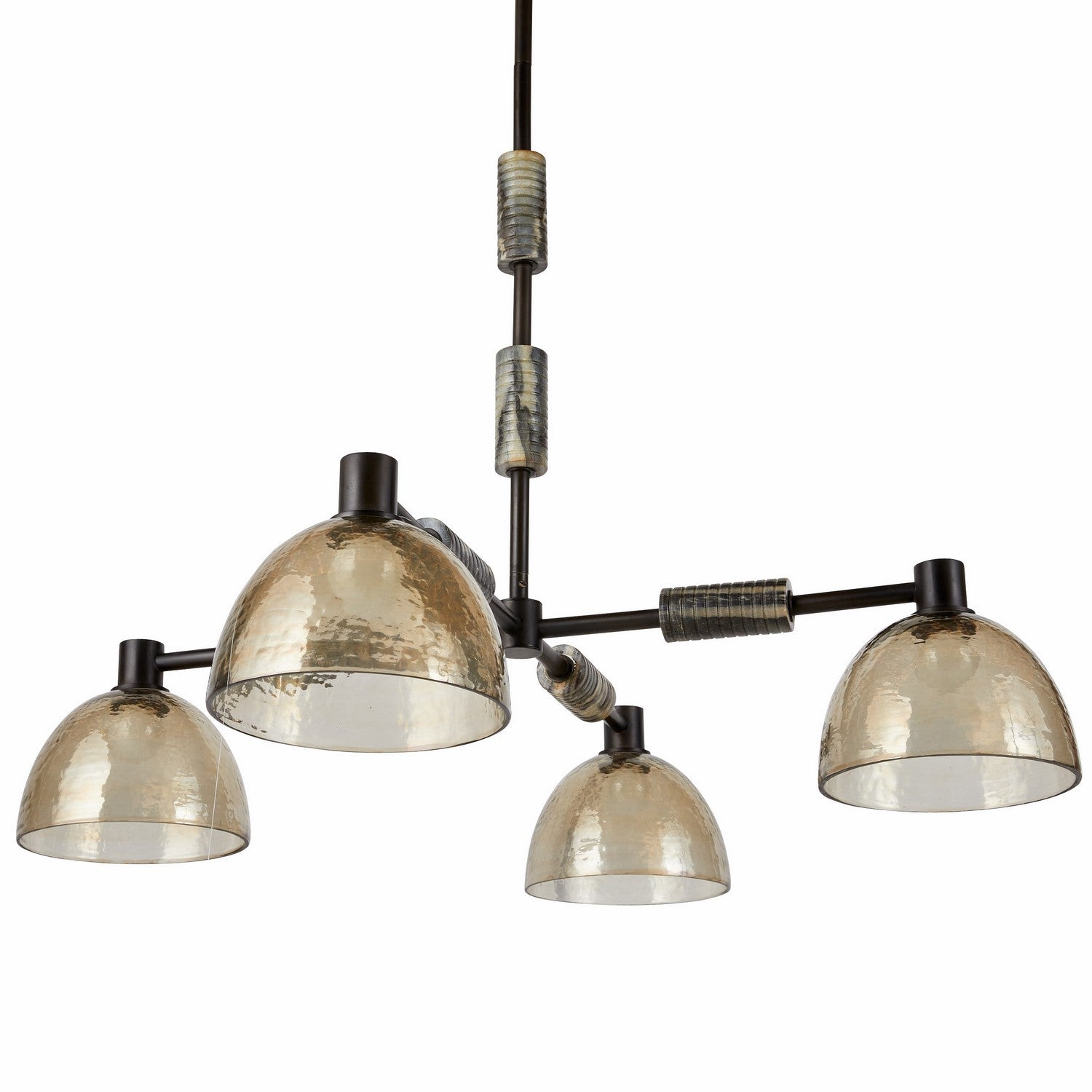 Arteriors - DMI13 - Four Light Chandelier - Eli - Blackened Iron/Smoke/Black