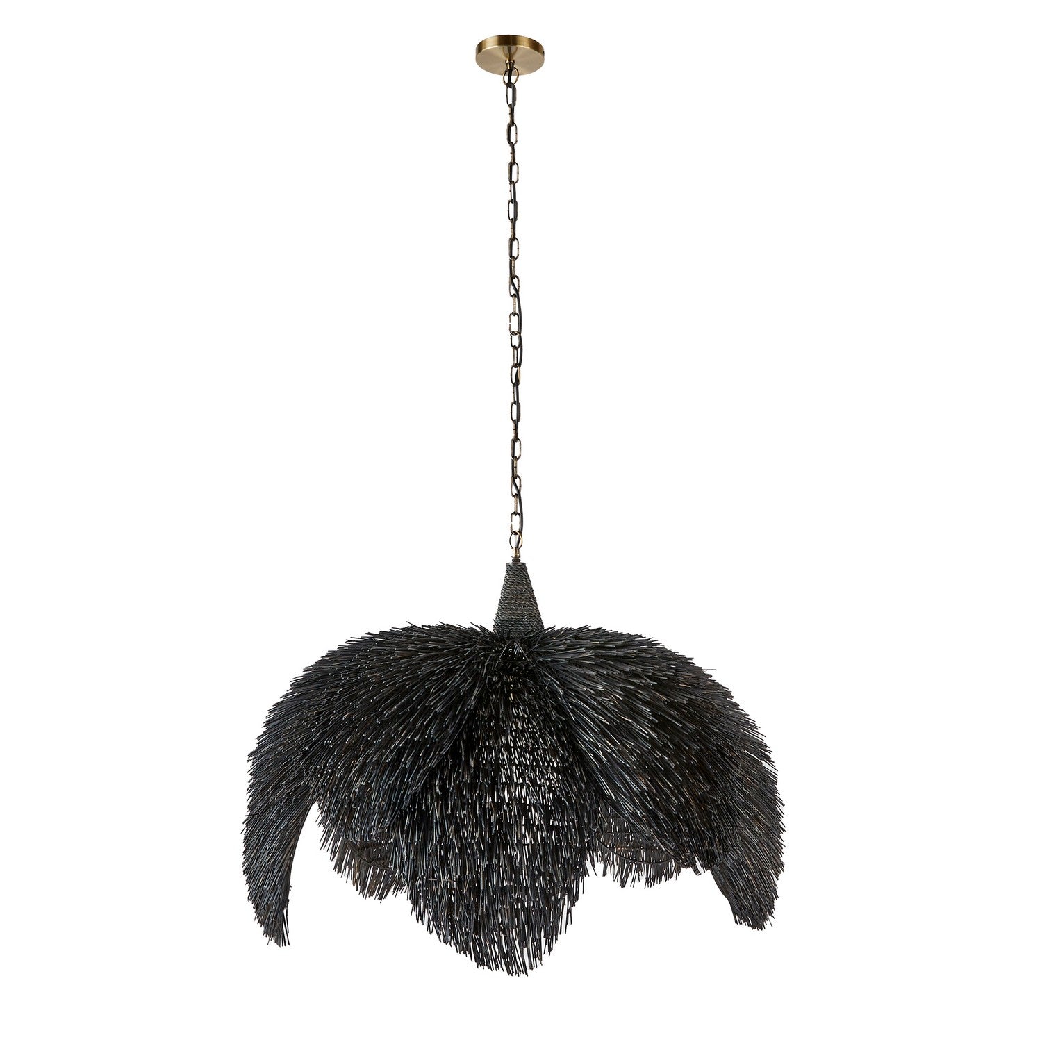 Arteriors - DMS17 - One Light Pendant - Ezra - Black Wash/Antique Brass