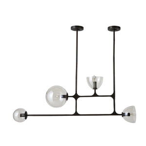 Arteriors - DRC08 - Four Light Linear Chandelier - Dillon - English Bronze/Smoke