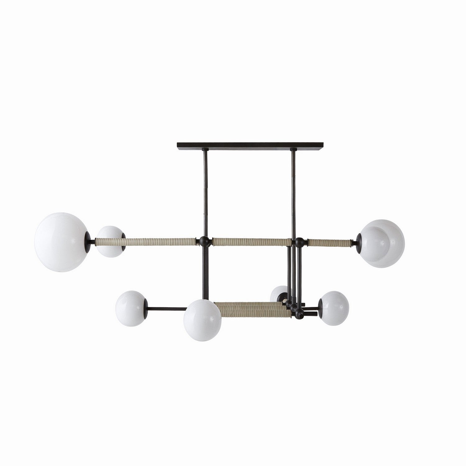 Arteriors - DRC09 - Eight Light Linear Chandelier - Erica - English Bronze/Opal/Taupe