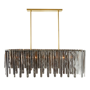 Arteriors - DRC11 - Seven Light Chandelier - Leighton - Smoke Luster/Antique Brass