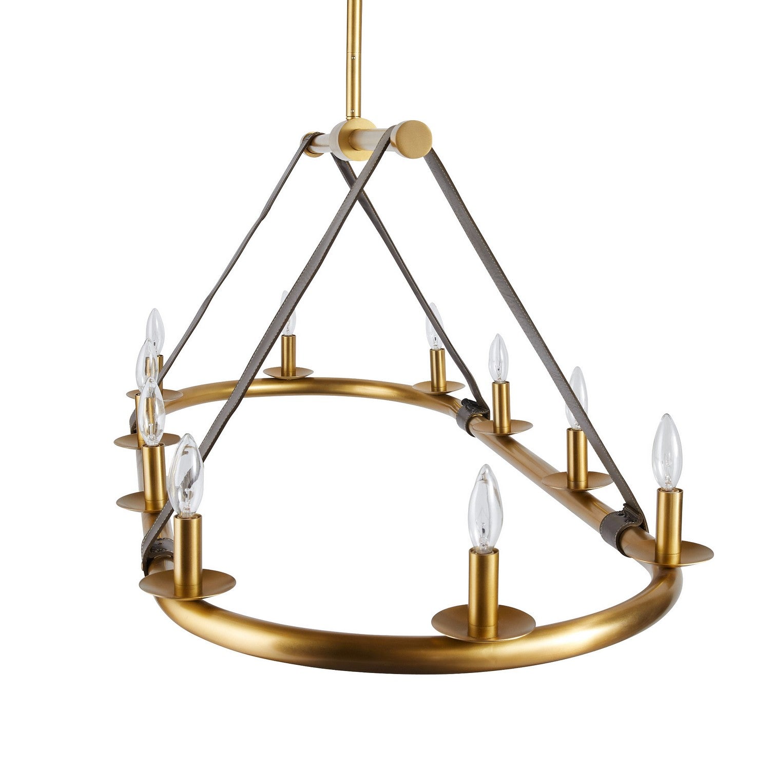 Arteriors - DRI02 - Ten Light Linear Chandelier - Englewood - Antique Brass/Moss