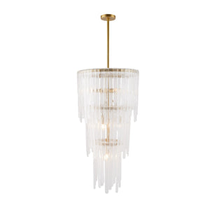 Arteriors - DSC05 - Seven Light Chandelier - Raine - Clear Seedy/Antique Brass