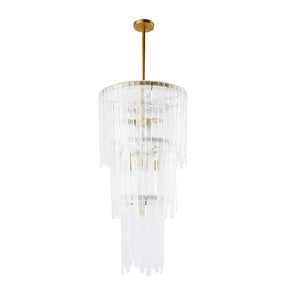 Arteriors - DSC05 - Seven Light Chandelier - Raine - Clear Seedy/Antique Brass