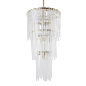 Arteriors - DSC05 - Seven Light Chandelier - Raine - Clear Seedy/Antique Brass