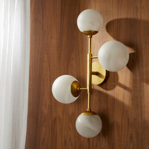 Arteriors - DWC34 - Four Light Wall Sconce - Christelle - Matte Swirl/Antique Brass